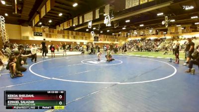 40 lbs Round 3 - Ezekiel Salazar, Oceanside Wrestling Club vs Kekoa Sheldahl, Mantanona TC