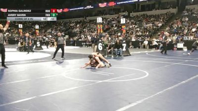 145 lbs Consi Of 8 #2 - Sophia Galindez, Orange Vista (SS) vs Avery Naven, Frontier (CS)