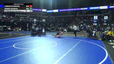 120 lbs Consi Of 32 #2 - Landon Salindong, Durham (NS) vs Sergio Valencia, Farmersville (CS)