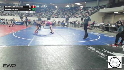 108 lbs Round Of 32 - Savannah Carrasco, Tulsa Union Girls vs Karlye Brown, Wagoner