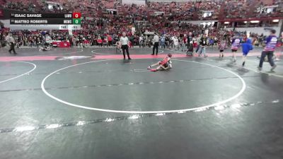 63 lbs Cons. Round 4 - Matteo Roberts, Monona Grove/McFarland Wrestling Club vs Isaac Savage, Oconto Falls / Abrams Youth Wrestling