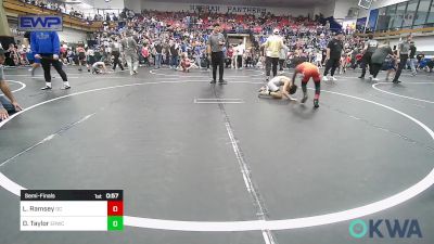 64 lbs Semifinal - Lamario Ramsey, Del City Little League vs Donnie Taylor, El Reno Wrestling Club