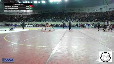 143 lbs Consi Of 32 #2 - Malachi Belcher, Sand Springs Jr High vs Braxton Brown, Norman North