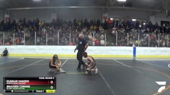 90 lbs Cons. Round 2 - Brayden Corwin, Olivet Folkstyle WC vs Gunnar Hansen, Martin Mean Machine