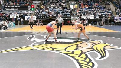 1 - 144 lbs Semifinal - Carson Campos, Giles High School vs William Rose, Rural Retreat