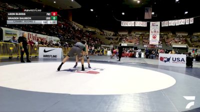 Junior Boys - 165 lbs Champ. Round 2 - Leon Bleess, Peninsula Wrestling Club vs Braden Salbeck, Liberty Ranch High School Wrestling