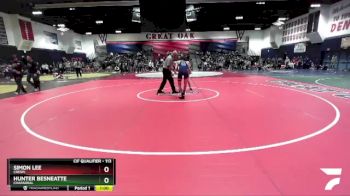 113 lbs Cons. Round 3 - Simon Lee, Crespi vs Hunter Besneatte, Chaparral