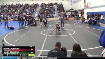 59-64 lbs Cons. Semi - Natana Albright, Iron Eagles vs Jaxon Crisantos, Laguna Hills Hawkeye WC