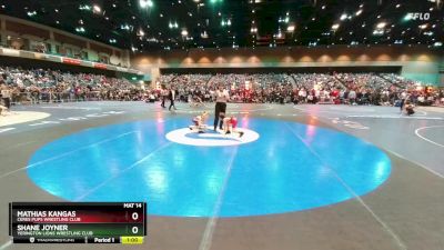 56-60 lbs Round 1 - Mathias Kangas, Ceres Pups Wrestling Club vs Shane Joyner, Yerington Lions Wrestling Club