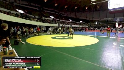 National 6-8 120 Quarterfinal - Baker Hartman, Smithfield Youth Wrestling vs Hayden Mcandrews, Corprate Landing Middle School