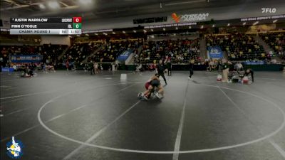 157 lbs Champ. Round 1 - Finn O`Toole, Iowa City, Liberty vs Justin Wardlow, Lockport (Twp.)