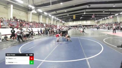 85 lbs Semifinal - Brian Baca, Juggernaut WC vs Jarrod Weber, Stout Wr Acd