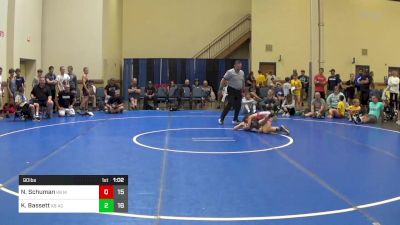 90 lbs Rr Rnd 1 - Nathan Schuman, K8 Mat Assassins Black vs Keegan Bassett, K8 ACES