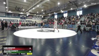 285 lbs Semifinal - Brayden Barrett, Murrieta Mesa vs Luke Kingman, Murrieta Valley