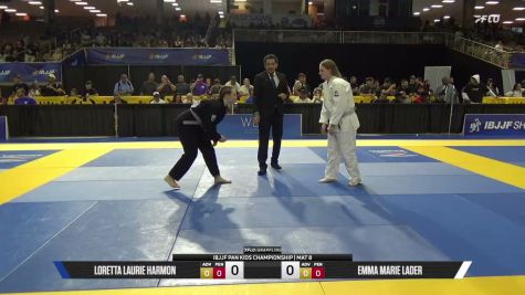 Loretta Laurie Harmon vs Emma Marie Lader 2026 Pan Kids Jiu-Jitsu IBJJF Championship
