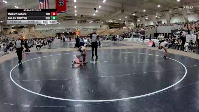 126 lbs 2nd Wrestleback (8 Team) - Mason Jakob, Dobyns Bennett High School vs Dylan Troyer, Bradley Central High School