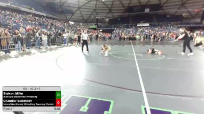40.2-43 lbs Semis - Stetson Miller, Mat Rats Rebooted Wrestling vs Chandler Sundheim, Inland Northwest Wrestling Training Center