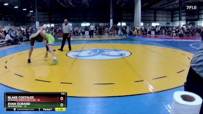 113 lbs Round 2 (6 Team) - Evan Durand, HEADHUNTERS vs Blake Costales, RICHMOND WRESTLING CLUB