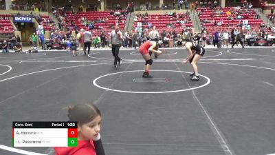 100 lbs Cons. Semi - Lahna Passmore, Chase County Wrestling Club vs Amina Herrera, Pomona Elite