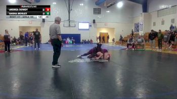 Girls 185 lbs 3rd Place Match - Andrea Dowdy, East Central High School Girls vs Sasha Mosley, Long Beach