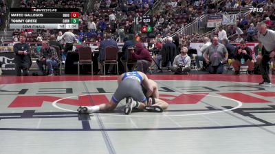 121 lbs Semifinal - Mateo Gallegos, DuBois vs Tommy Gretz, Connellsville