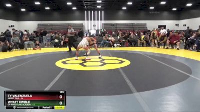 105 lbs Round 2 (8 Team) - Ty Valenzuela, Short Time vs Wyatt Kimble, CP Wrestling Academy