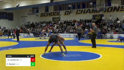 147 lbs Consi Of 16 #1 - Alex Gutierrez, Central Catholic vs Emilio Roybal, SLAM Academy (NV)