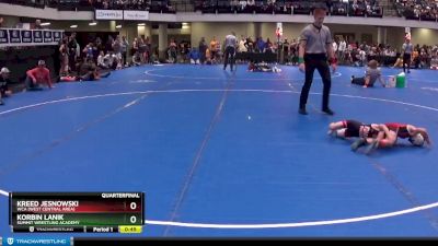 45 lbs Quarterfinal - Kreed Jesnowski, WCA (West Central Area) vs Korbin Lanik, Summit Wrestling Academy