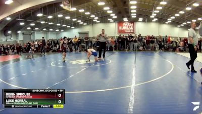 98 lbs Cons. Round 1 - Reign Sprouse, Amherst Wrestling Club vs Luke Horbal, Williamsburg Wrestling Club