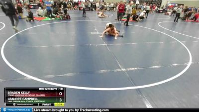 144 lbs Cons. Round 5 - Leandre Campbell, Lake Gibson High School Wrestling vs Braden Kelly, Young Warrior Wrestling Academy