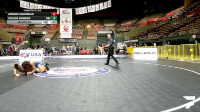 Cadet Boys Lower - 120 lbs Quarters - Arkadii Oganisian vs Joshua Romero, Elite Force Wrestling Club