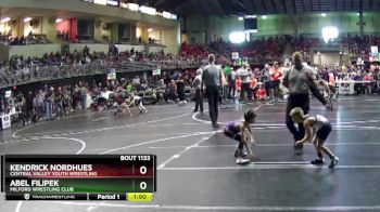 56 lbs Champ. Round 2 - Abel Filipek, Milford Wrestling Club vs Kendrick Nordhues, Central Valley Youth Wrestling