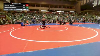 55 lbs Quarterfinal - Colby Myers, Rogers Iron Wrestling Club vs Nicholas Henry, Benton Parks Youth Wrestling