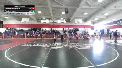 Girls 107 lbs Cons. Round 3 - Aisha Khan, Live Oak Girls vs Courtney Mays, Las Plumas Girls