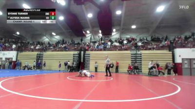 115 lbs Champ. Round 1 - Alyssa Manns, 1 On 1 vs Sydnie Turner, Southport Wrestling Club