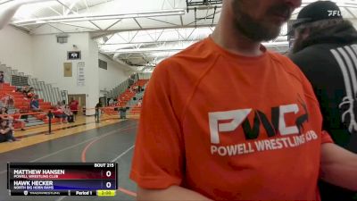 53-55 lbs Round 2 - Matthew Hansen, Powell Wrestling Club vs Hawk Hecker, North Big Horn Rams