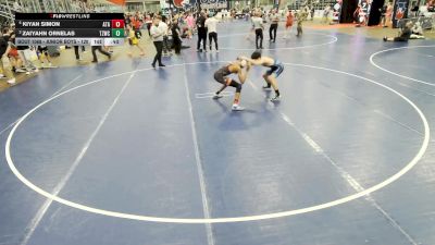 Junior Boys - 120 lbs Cons. Semis - Zaiyahn Ornelas, Team Zapas Wrestling Club vs Kiyan Simon, Alabama Takedown Academy