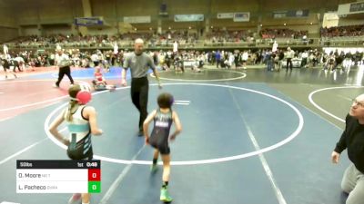 50 lbs Quarterfinal - Oakley Moore, No Team vs Livi-Ana Pacheco, Duran Elite