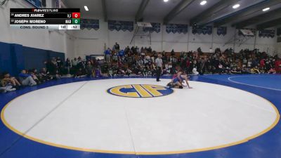 124 lbs Cons. Round 3 - Joseph Moreno, Madera vs Andres Juarez, Independence (San Jose)