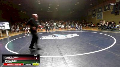 190 lbs 1st Place Match - Chance Evans, San Luis Obispo vs Kai Vasquez, Bakersfield