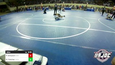 58 lbs Consi Of 8 #1 - Parker Simpson, Cushing Tigers vs Bronc Fletcher, TNTWC