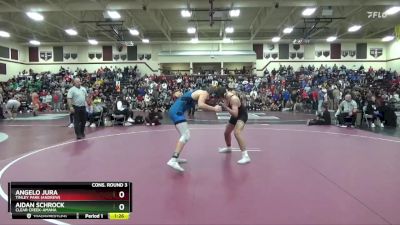 165 lbs Cons. Round 3 - Aidan Schrock, Clear Creek-Amana vs Angelo Jura, Tinley Park (Andrew)