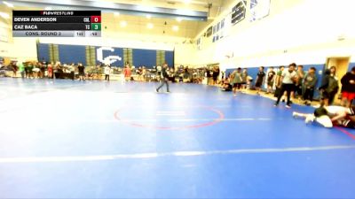 120 lbs Cons. Round 3 - Deven Anderson, Downey High School vs Caz Baca, Team Credo