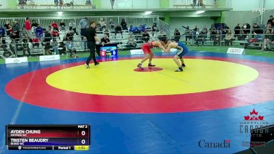 55kg Cons. Round 3 - Ayden Chung, Matmen WC vs Tristen Beaudry, Rhino WC