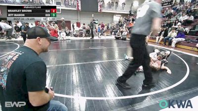 76 lbs Rr Rnd 2 - Brantley Brown, Blackwell Wrestling Club vs Jett Manion, Cushing Tigers