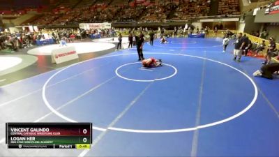 92 lbs Cons. Round 2 - Vincent Galindo, Central Catholic Wrestling Club vs Logan Her, Red Star Wrestling Academy