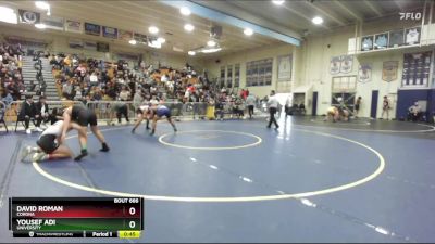 165 lbs Cons. Round 4 - Yousef Adi, University vs David Roman, Corona