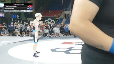 120 lbs Champ. Rd Of 32 - Brody Ashley, Michigan vs Devin Hord, North Carolina