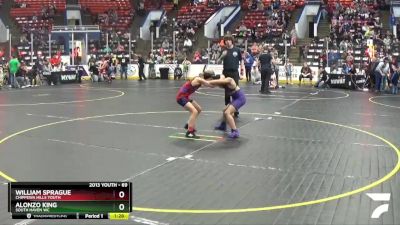 69 lbs Cons. Round 4 - Alonzo King, South Haven WC vs William Sprague, Chippewa Hills Youth