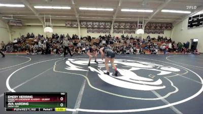 145 lbs Quarterfinal - Emery Herring, American Leadership Academy - Gilbert North vs Ava Harding, Show Low